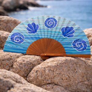 Abanico de seda "Azul de Levante" 4